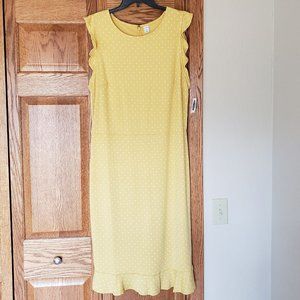 Old Navy Yellow Sheath Dress with Ruffle Sleeve